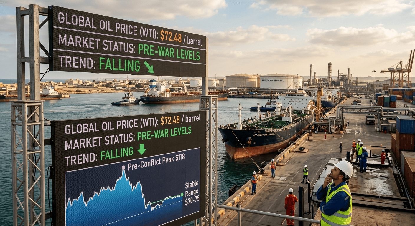 Oil Prices Fall Back to Pre-Iran War Levels